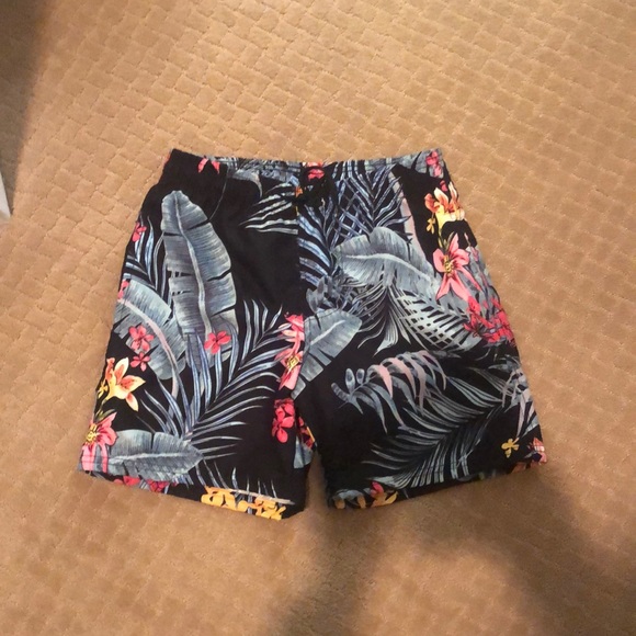 Burnside Tropical Print Swim Shorts - Picture 1 of 9